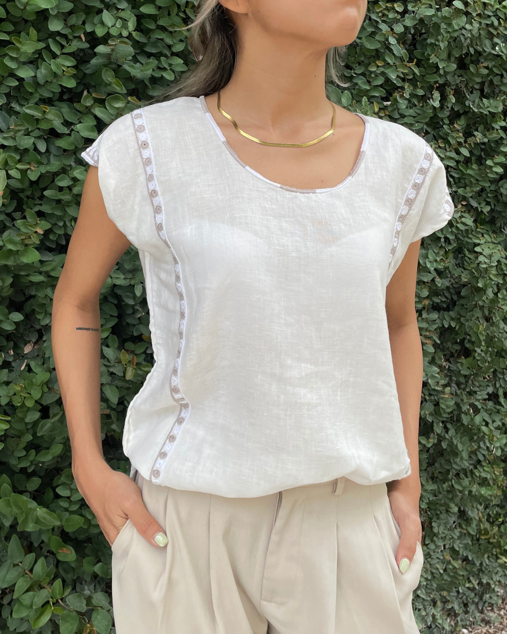 Blusa de 100% lino