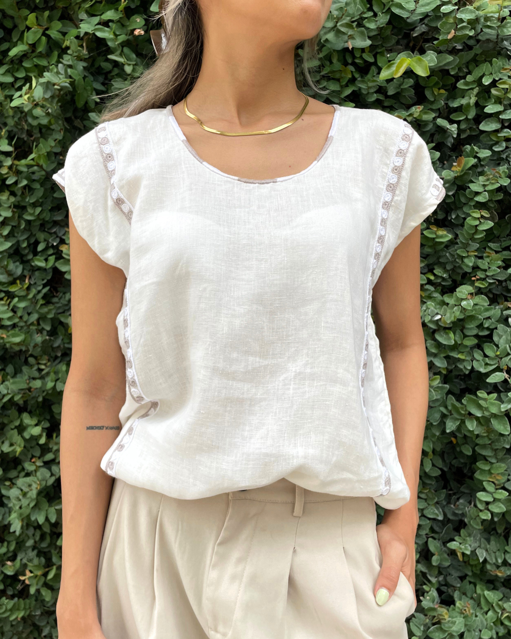 Blusa de 100% lino
