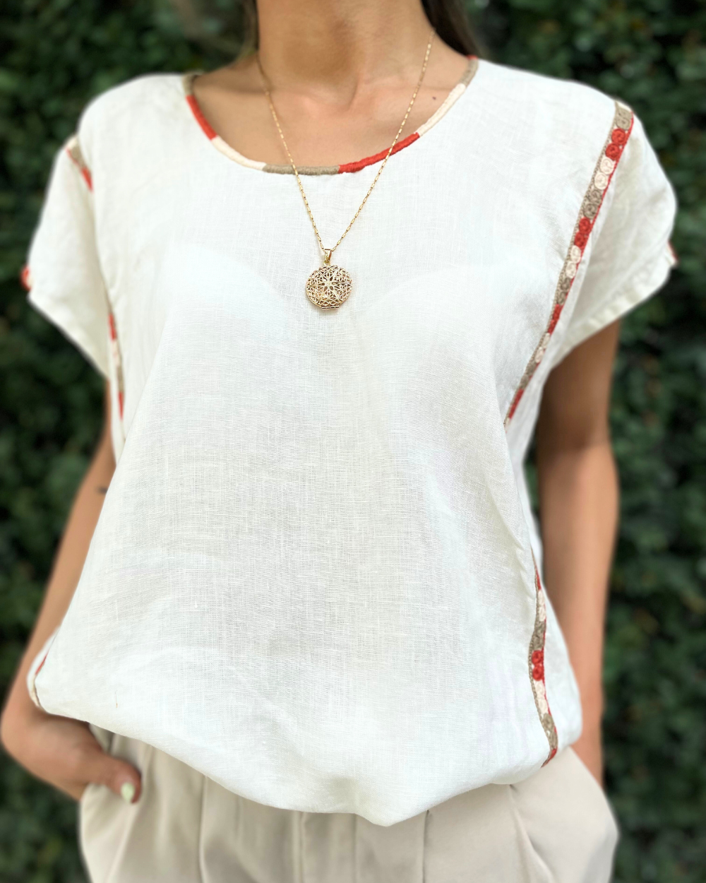 Blusa de 100% lino