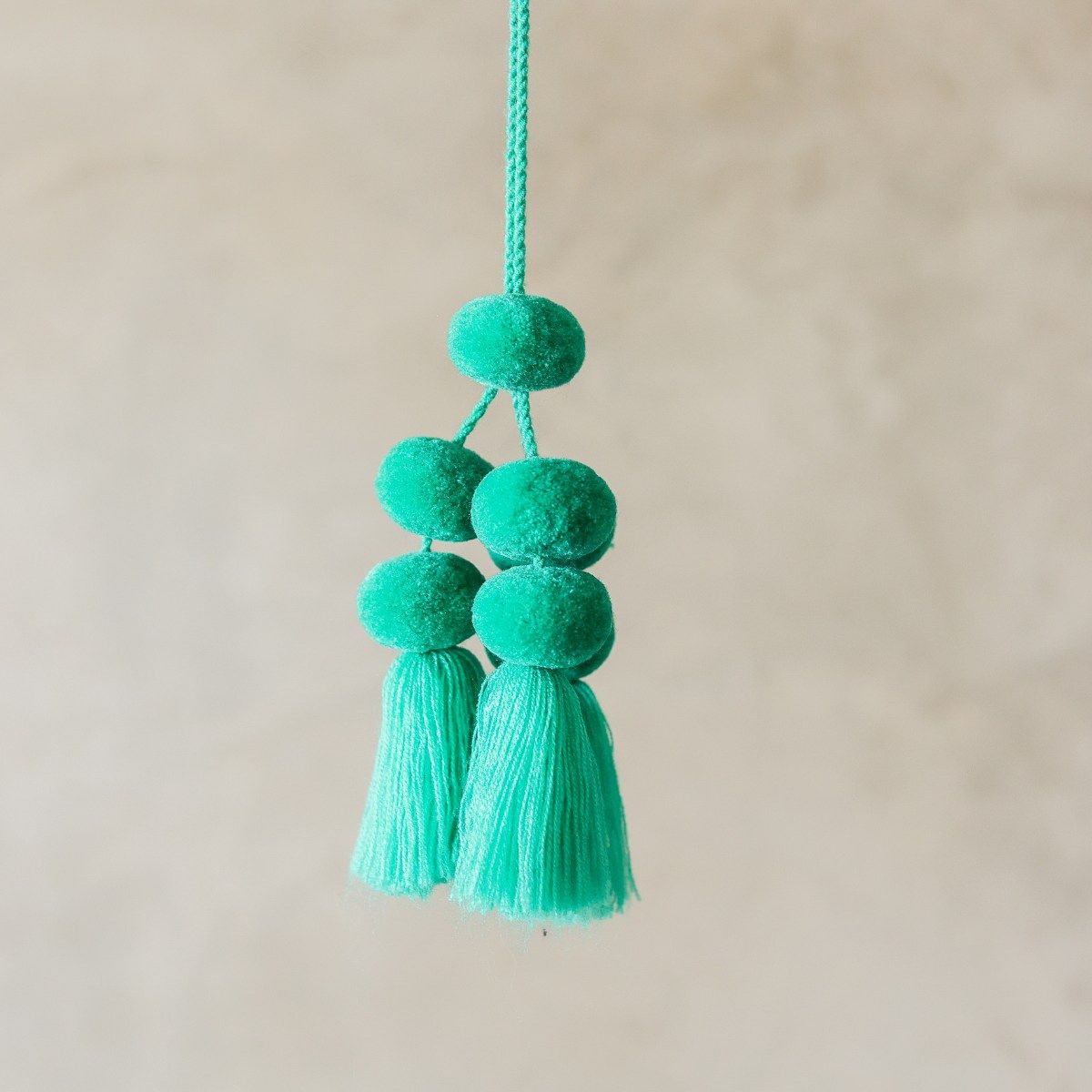 Pompón Chico 7 Borlas Verde Agua Pomcl0010