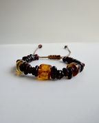 PULSERA DE GRANATE CON ÁMBAR