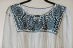 Blusa San Cristóbal Blanco Y Azul Gris