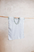Blusa Santa Martha En "V" Azul Gris