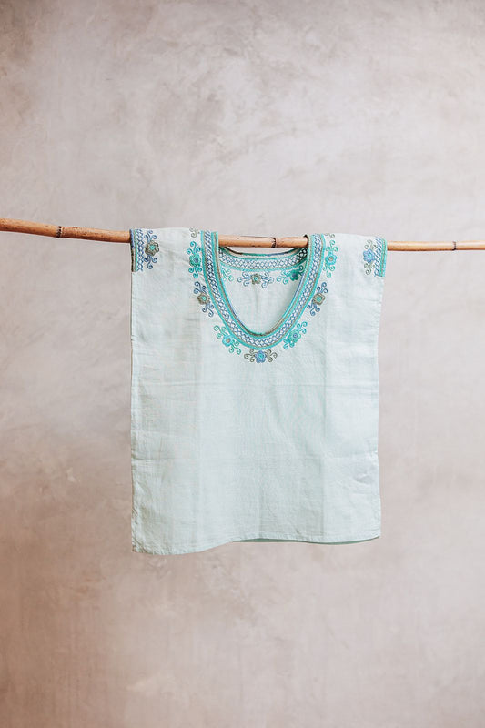 Blusa Santa Martha En "V" Baby Blue