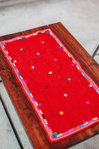 Centro De Mesa De Lana Color Rojo