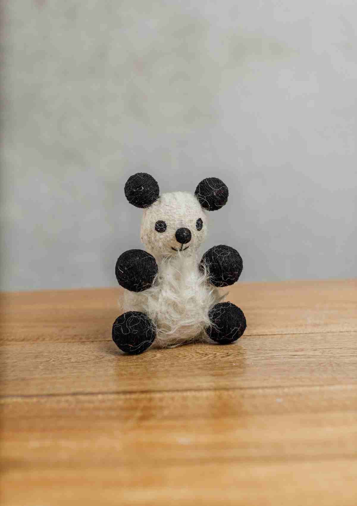 Peluche Panda Hecho En Telar De Cintura