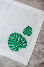 Set De 4 Piezas De Mantel Individual De Lino Con Bordado Ficus
