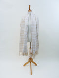Rebozo Tradicional Beige, Crudo Y Gris